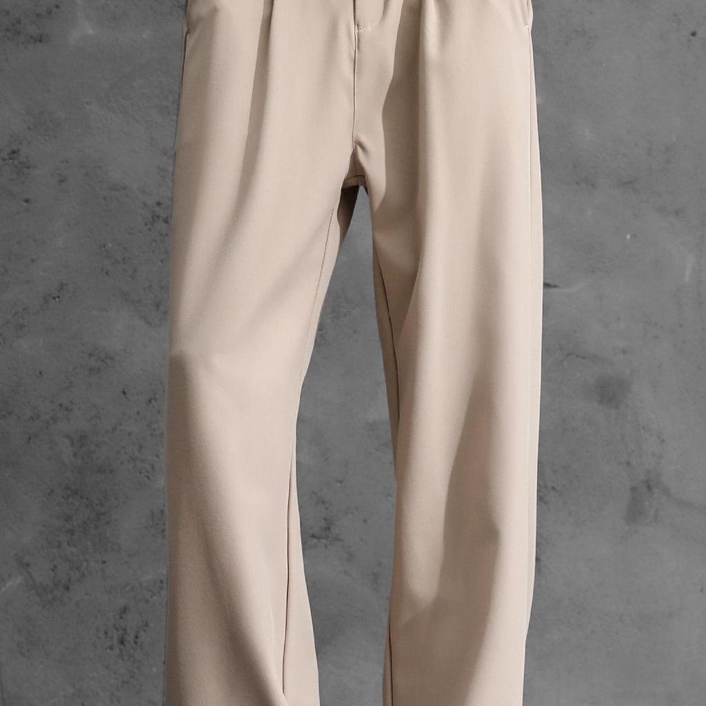Men’s High-Waisted Black Loose-Fit Straight-Leg Dress Pants – New Autumn Casual.