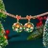 Design Sense Herz Weihnachtsmann Hängeohrringe für Damen Exquisite Emaille Lebkuchen Weihnachtsbaum Ohrringe Feiertagsschmuck Geschenk