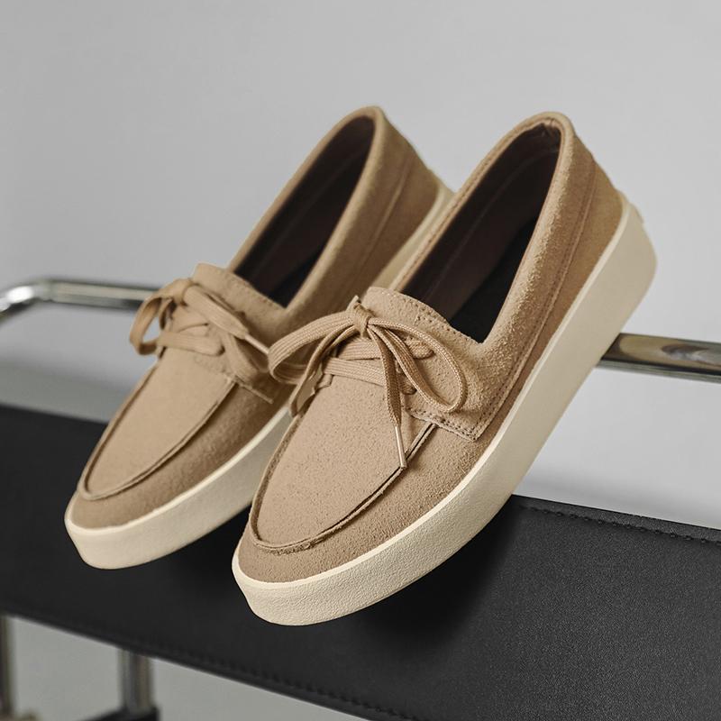 Fashion Trend Men's Shoes Retro Loafers Slip On Flats New Trend Spring Autumn Platform Suede Shoes Soft Sole Driving Shoes for Men