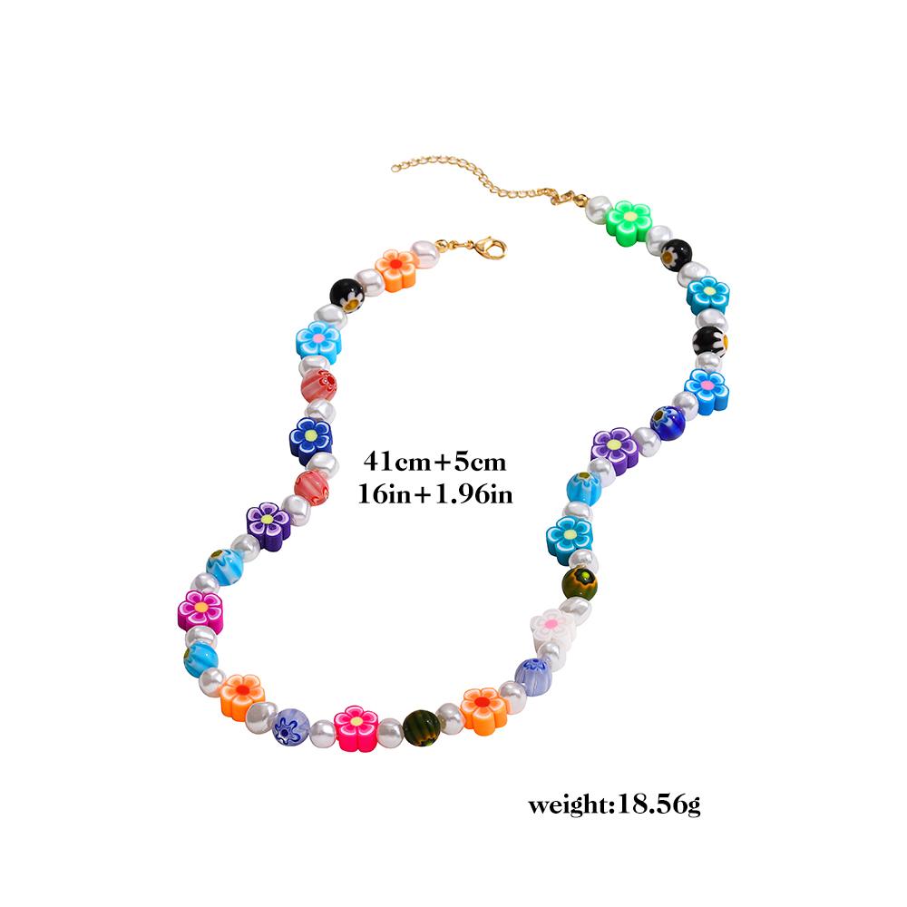 Bohemian Colorful Butterfly Fruit Shape Beaded Strand Necklaces for Women Boho Pearl Chokers Necklace Summer Handmade Jewelry