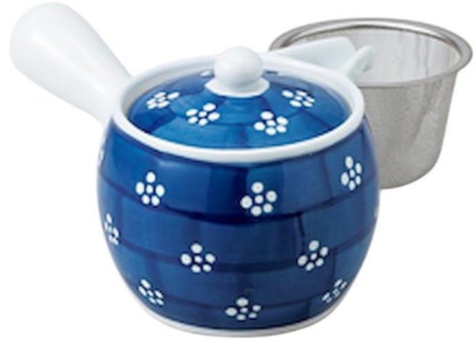 

Маленький круглый чайник с узором сливы, средний, 11 x 9 см, чайник Setomonohonpo (с ситечком) [11 400 куб. см]