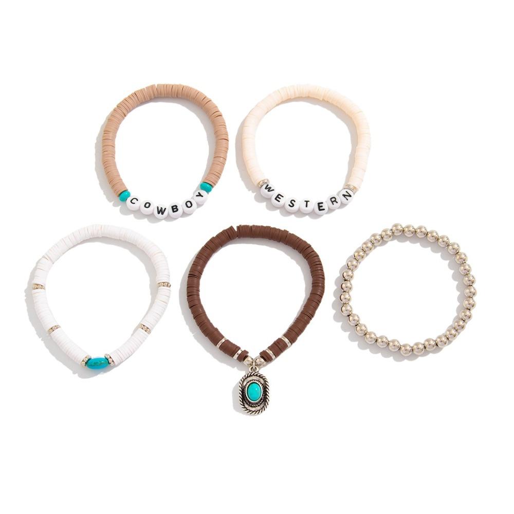 Bull Head Pendant Multilayer Turquoise Wristband Cactus Western Country Hand Chain Beach