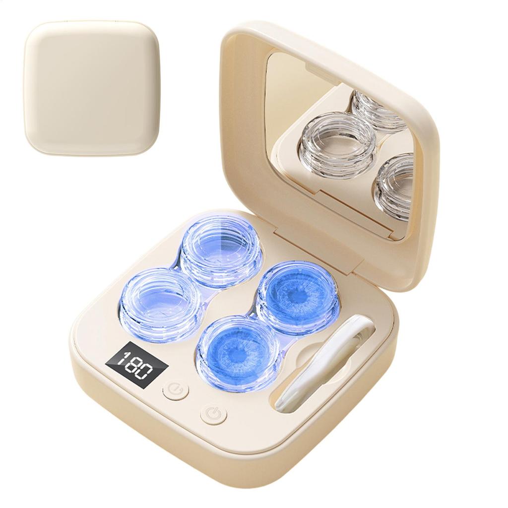Wiederaufladbarer Ultraschall-Kontaktlinsenreiniger Hochfrequente Vibration Kontaktlinsenreinigungsbox Beauty-Pupillenreinigungsbehälter