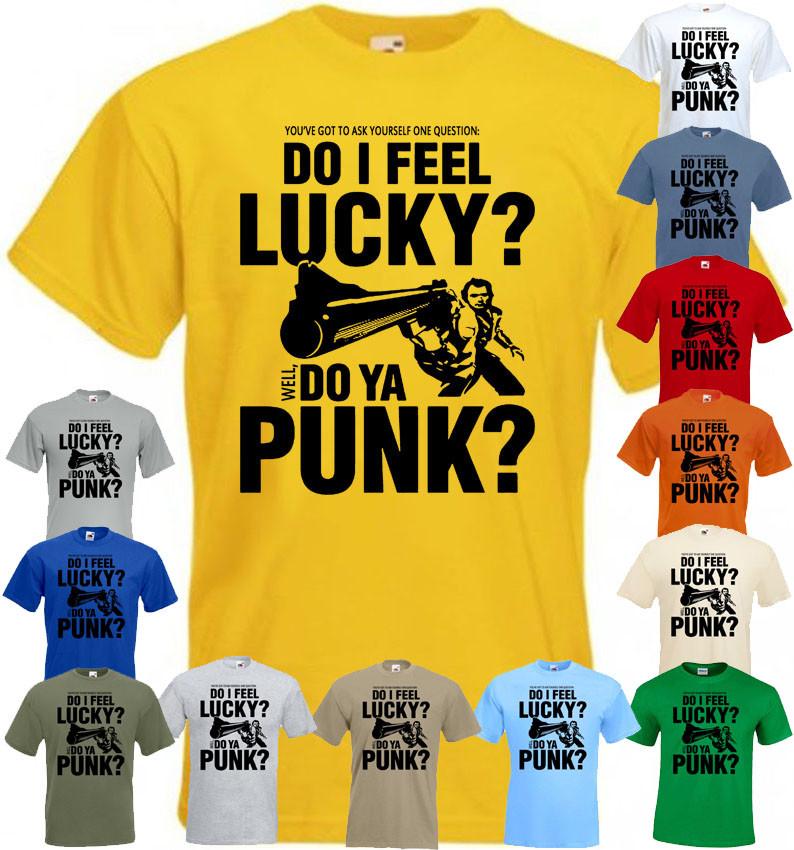 

26 Feel Lucky Well Do Ya Punk T shirt Clint Eastwood all colors all sizes S-5XL. Unisex T-Shirt XXXXL
