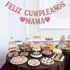 Feliz Cumpleaños Mama Banner - Spanish Happy Birthday Mom Banner, Mexican Fiesta Theme Mom' Birthday Mother's Day Party Decorations Rose Gold