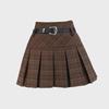 Korean Plaid Woolen Pleated Skirt: Autumn/Winter High-Waist College Style