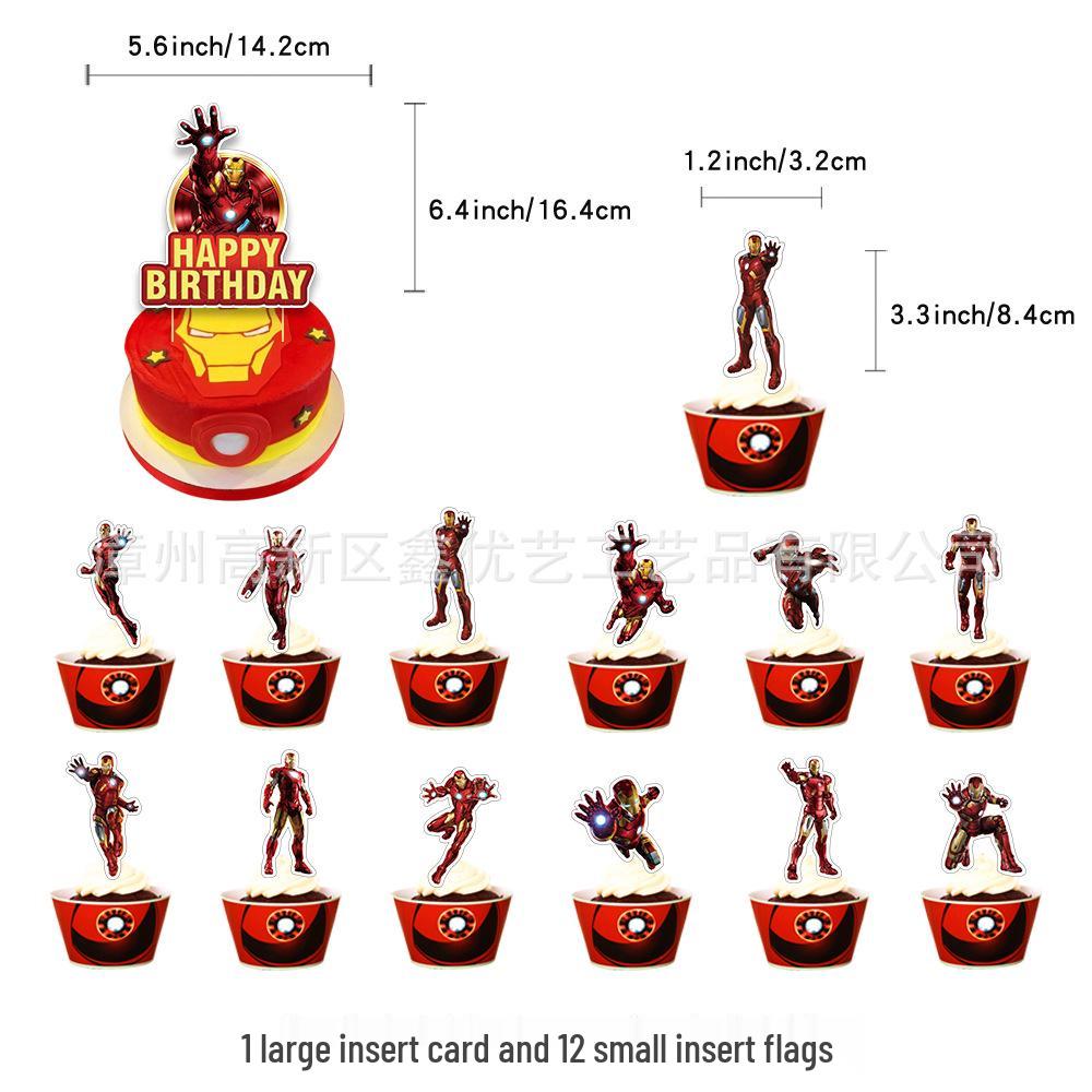 Iron Man Birthday Party Decorations Set: Cake Topper, Banner, Balloons