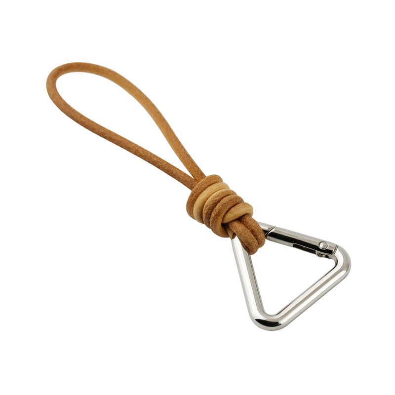 

[TANJUN] key ring key ring simple genuine leather leather leather leather belt loop key bike cute Fashionable Popularity men s ladies (Silver)