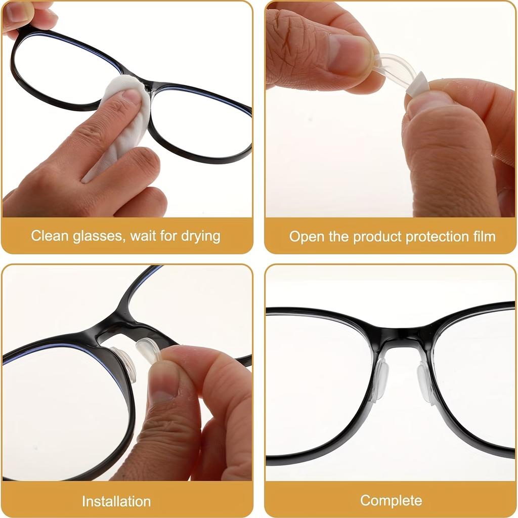 Anti-Rutsch Brillen Nasenpads Silikon Unsichtbare Brillen Luftpolster Nasenpads Transparent Weich Selbstklebend Nasenhalter