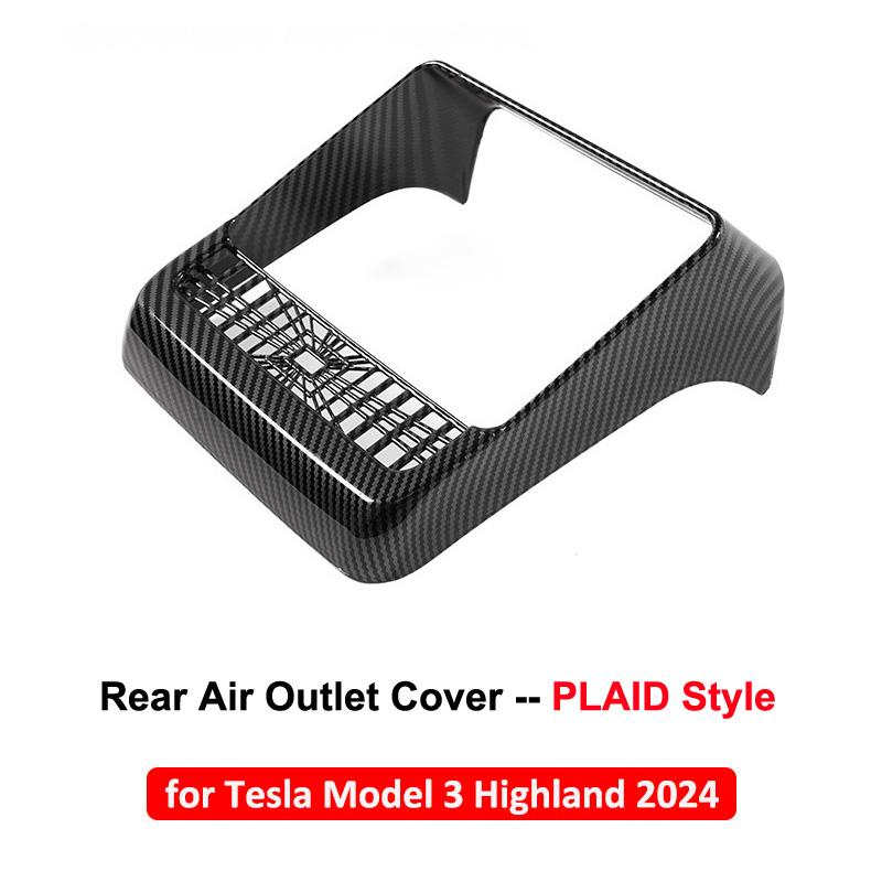 for Tesla Model 3+ Highland 2024 Rear Air Outlet Cover PLAID Style Air Conditioning Vent Protective Cover New Model3 Accessories