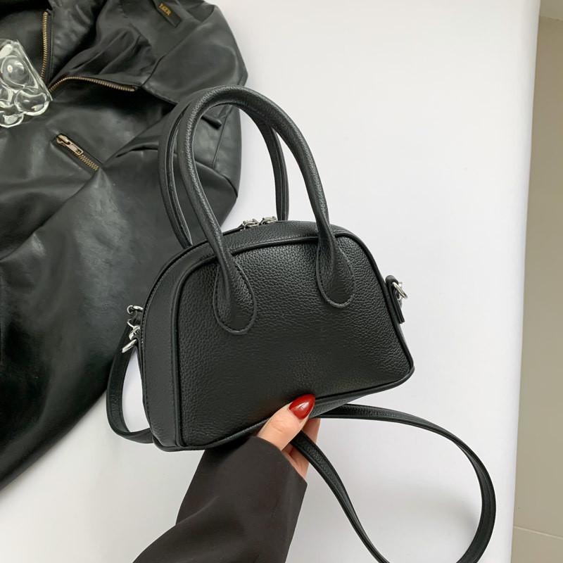 French-inspired Lychee Pattern Mini Handbag 2023 Winter Fashion Shell Bag
