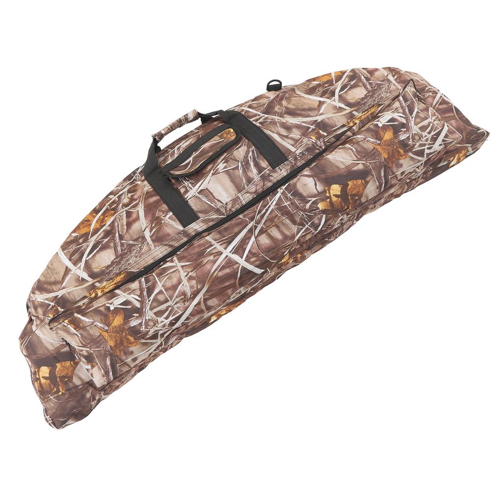 Compound Bow Bag Canvas Large Capacity Comfortable Grip Portable Bow Bag with Arrow Pocket for Outdoor 115cm Camouflage