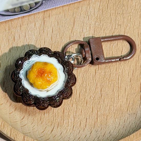 Keychain Pendant Corn Egg Tart Design Mini Size Food Keyring Keys Bags Phone Lanyard Versatile Hanging Ornament