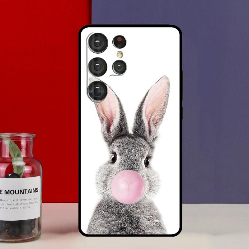 Cute Bunny Rabbit Funda Case For Samsung Galaxy S25 Ultra S9 S10 S20 S21 FE S22 S23 Plus S24 Ultra Phone Cover