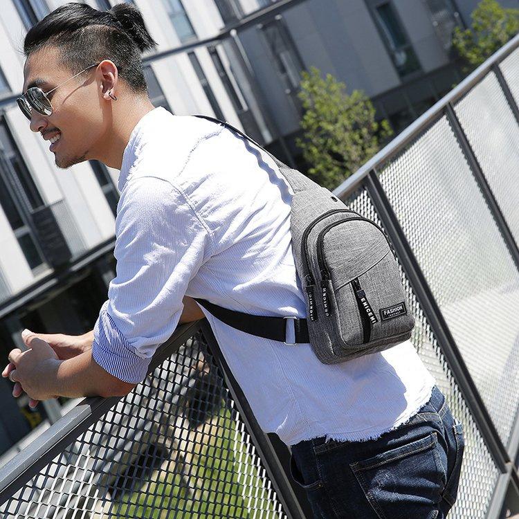 Trendy men's breast bag large capacity waterproof messenger bag outdoor sports cycling high-end women's chest bag