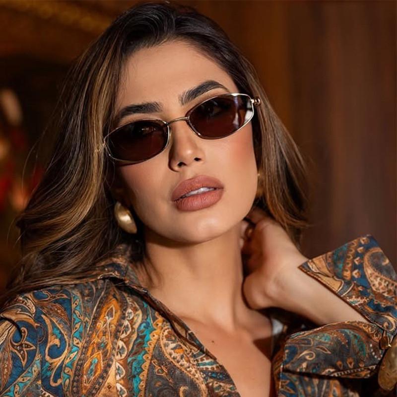 French Style Geometric Sunglasses For Men And Women With Uv400 Protection And Metal Frame