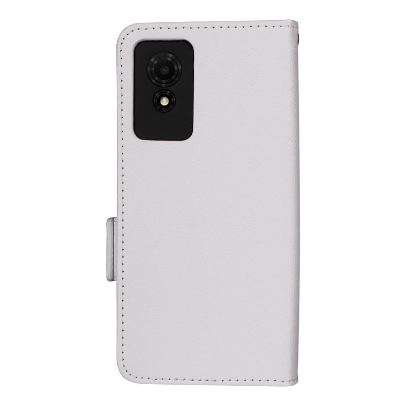 TCL 501 4G Leather Phone Case with Card Slot, Stand, and Lanyard.