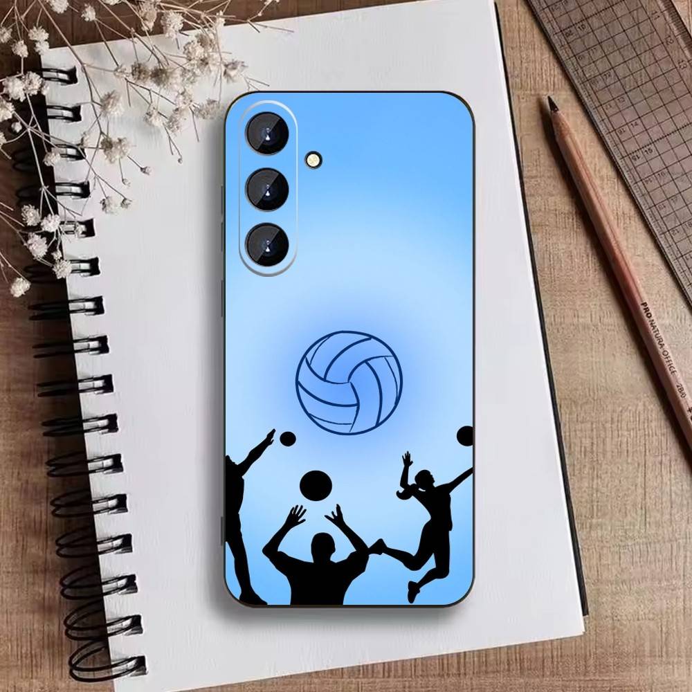 Volleyball Painted Phone Case For Samsung Galaxy A73,A21s,A22,A31,A52,A53,A71,A41Soft Black Shell