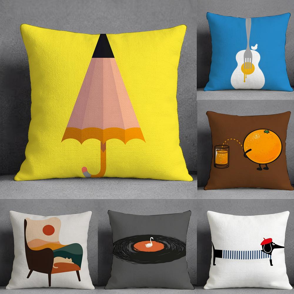 Funny Quirky Musical Instrument Pillow Case Pillowcase Doublesided Printed Sofa Cushion Bedroom Headboard Pillow