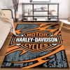Harley-Davidson Logo Rug, Orange Gray Graphic Carpet for Home Decor Suitable for Use As an Anti-slip for Living Room Bedroom Sofas