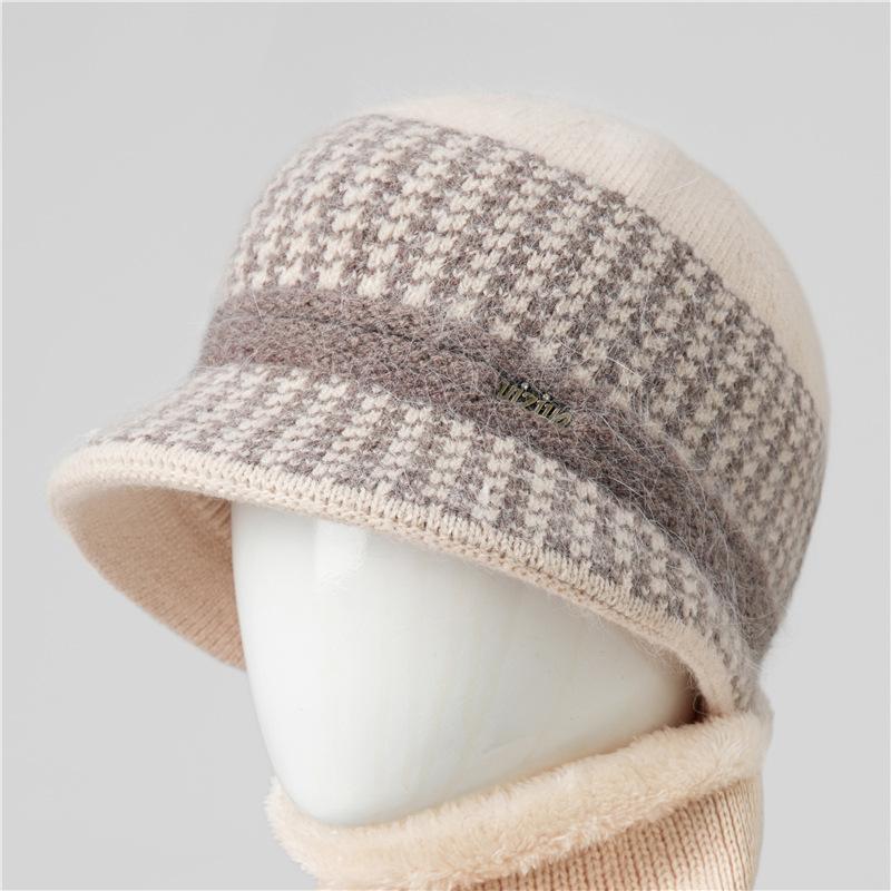 Hat Female Autumn and Winter Rabbit Hair Thermal Basin Hat Fleece Thickened Wool Hat