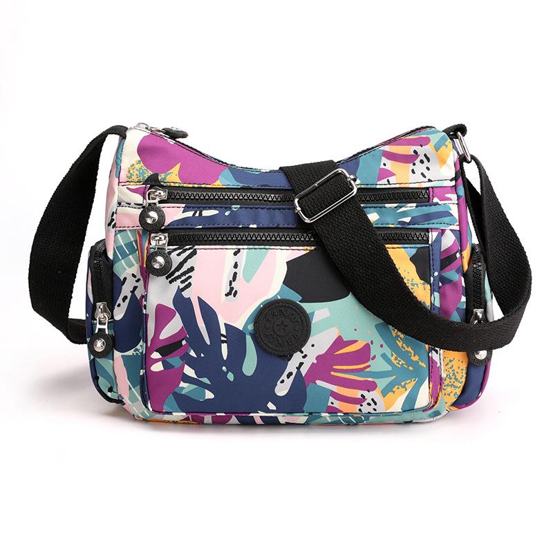 Stylish Mid-Aged Women’s Waterproof Nylon Crossbody Bag with Multiple Compartments