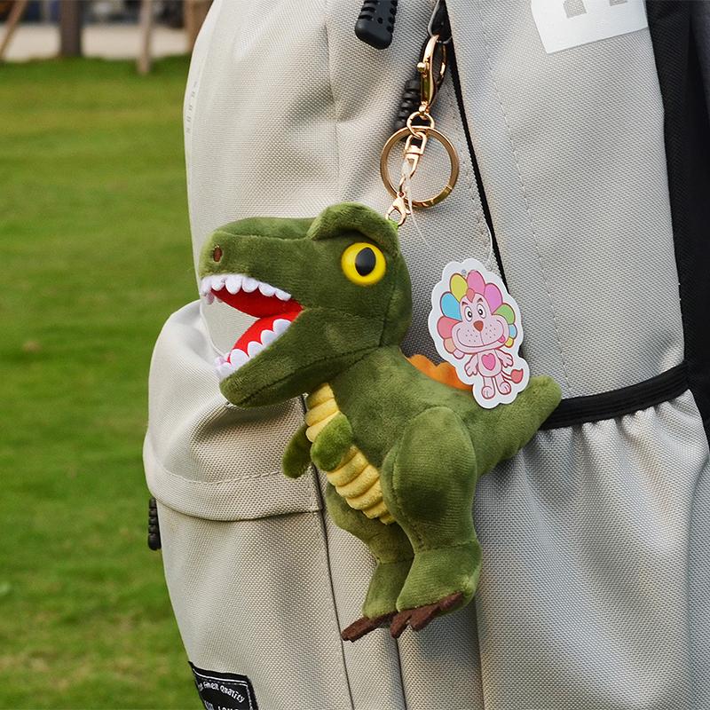 14Cm Cartoon Dinosaur Plush Toy Keychain Fun Tyrannosaurus Rex Small Doll Girl Bag Decoration Pendant Plush Dinosaur Doll Gift