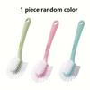 1 Multi-angle Shoe Brush Set, Light Green Polyester Fiber, Multifunctional Tool Suitable for Laundry and Shoe Cleaning, Can Also