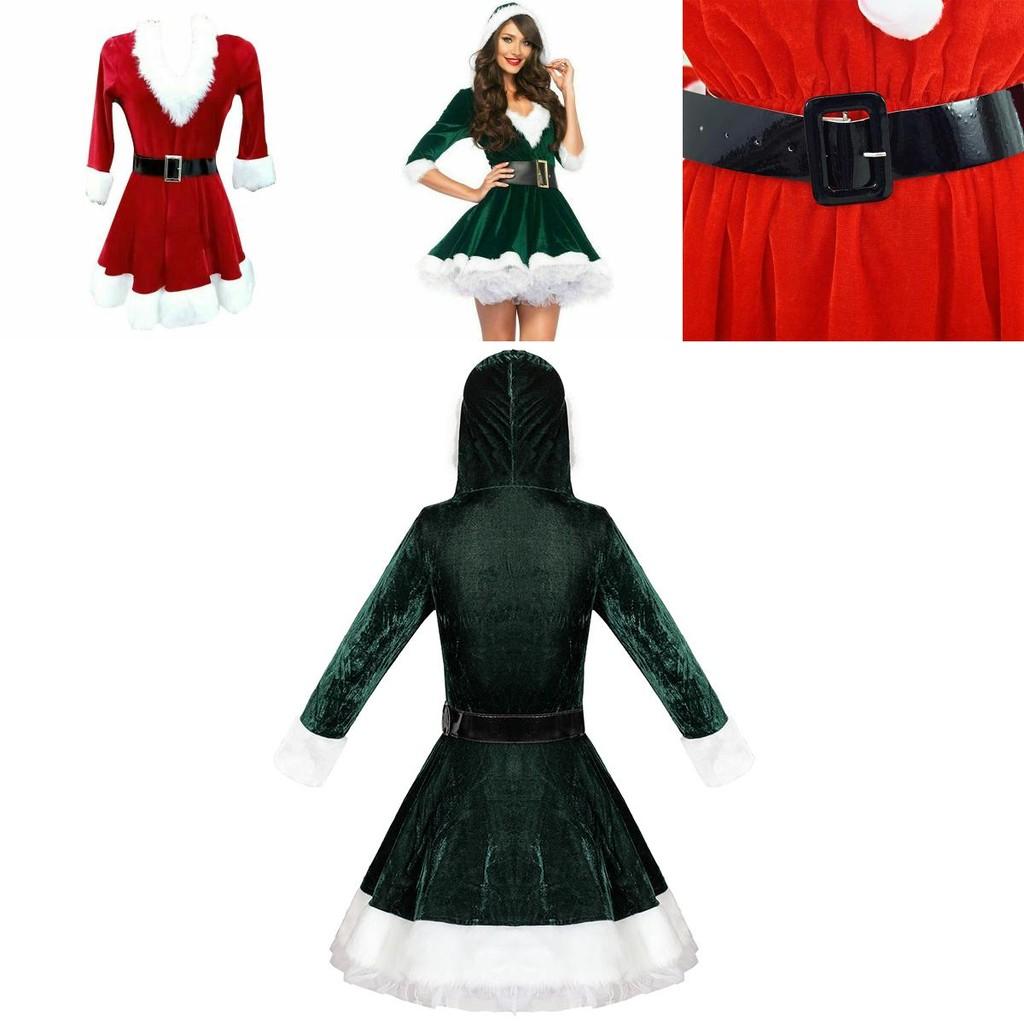 Bezauberndes Samt Weihnachtskleid für Damen Perfekt für Feiertagsfeiern