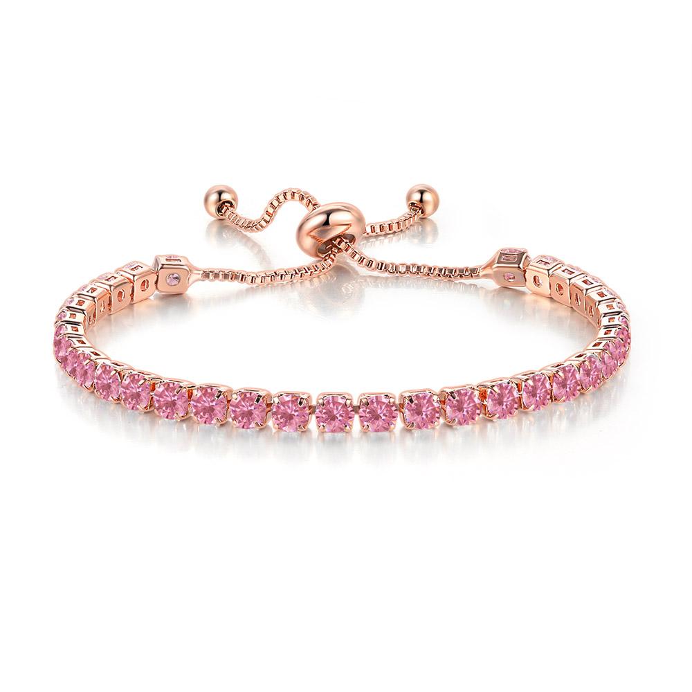 Adjustable Colorful Birthstone Tennis Bracelet for Women Multicolor CZ Crystal Wedding Birthday Gift Hand Jewelry