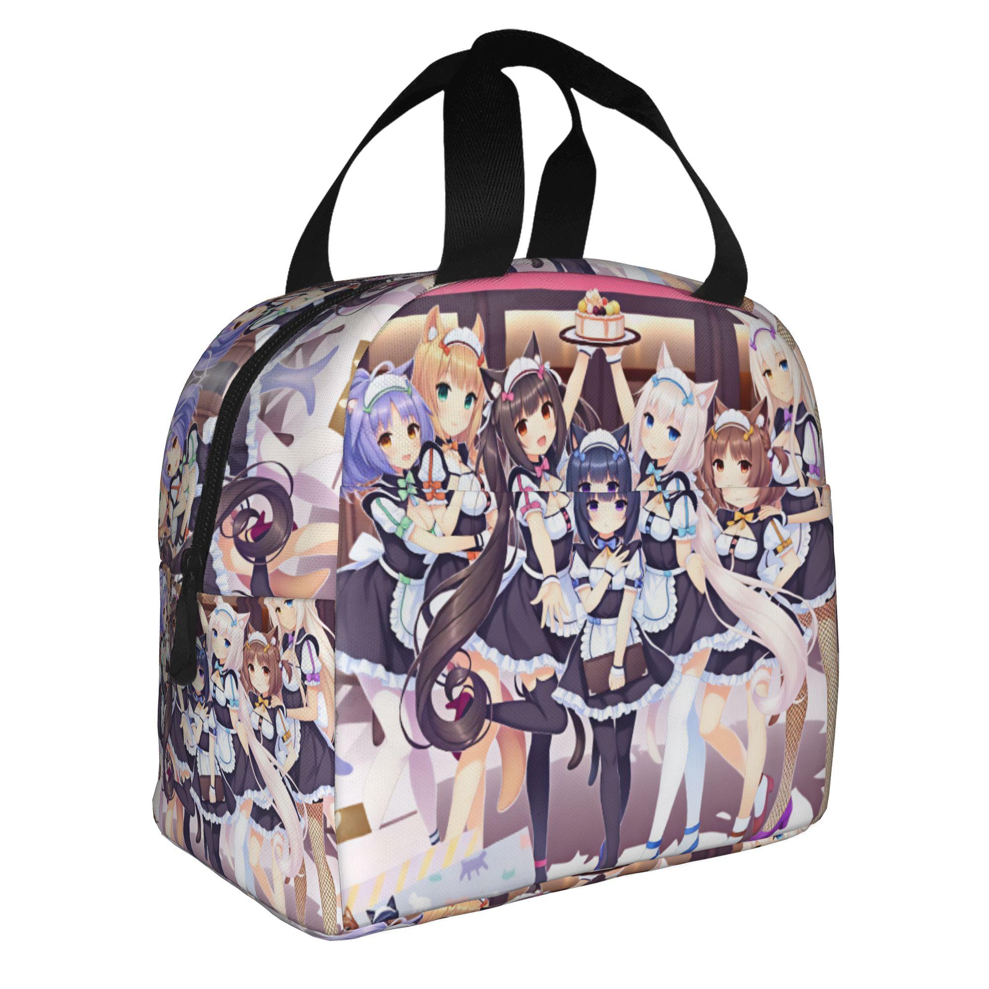 N-Nekopara Kashou Minaduk Chocola Insulated Lunch Bag for Portable Azuki Coconut Maple Cooler Thermal Lunch Tote Beach Camping One Size