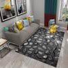 3D Black Stone Carpet Cobblestone Pattern Rug Texture Rectangle Area Rugs Living Room Bedroom Decor Polyester Yoga Floor Mat
