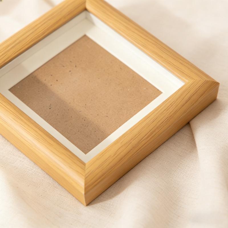 5pc Square Wooden Photo Frame Set Hollow Picture Frame Display Stand Desktop Decor DIY Home Ornament for Wedding Valentine's Day