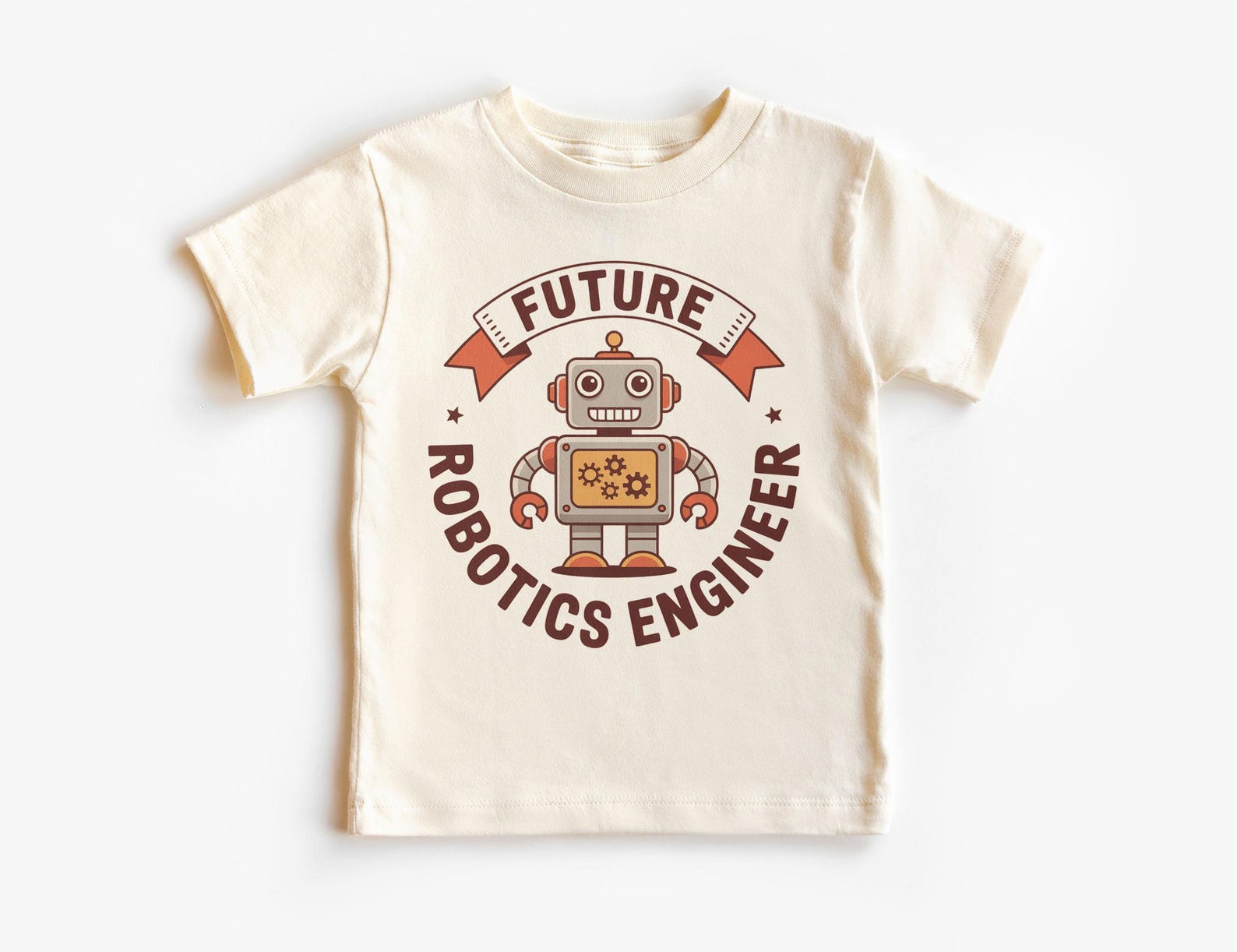 Future Robotics Engineer Kids Shirt - Cute Science Unisex Tee - Retro Robot Graphic T-Shirt - Educational Career Outfit for Boys and Girls 160