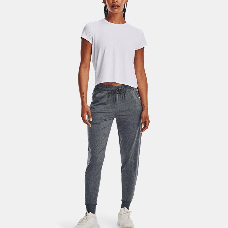 Under Armour Lightweight Quick-Dry Running Pants With Drawstring Women Bottoms Grey 1373083-012