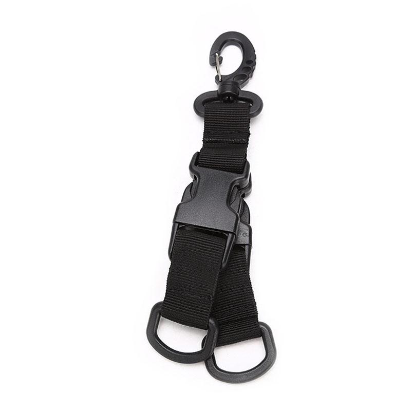 Tactical Nylon Webbing Backpack Hook Multifunctional Carabiner D-Shaped Keychain Double-split quick release hanging Buckle