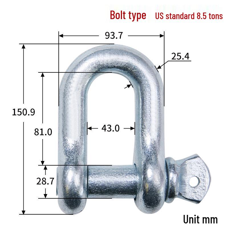 Chenghua Heavy Duty Galvanized D-Type Lifting Shackle Bow Bolt