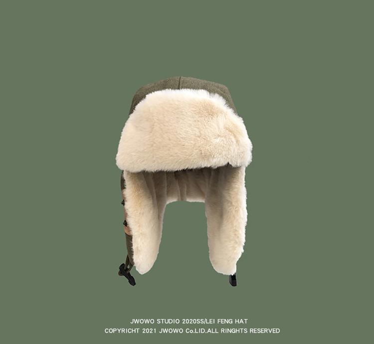 Lei Feng Winter Hat: Men & Women's Thick, Warm, Velvet-Lined Ski Beanie with Ear Protection for Cold-Weather Riding.