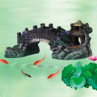 Pet Supplies Fish Tank Ornament Resin Aquarium Ornaments Artificial Bridge Rockery Fake Landscaping