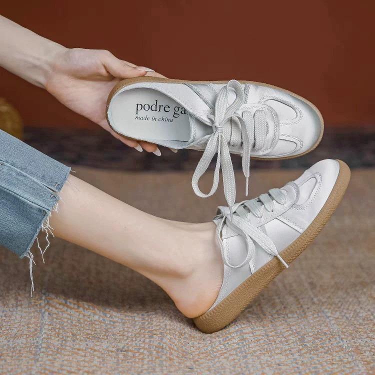 

Dexun shoes women s 2024 new thick-soled satin bag head half slippers women s summer wear green heelless lazy shoes women 35