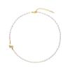 Baroque Minimalist Single-Layer Pearl Necklace with Cross for Women - Handmade & Exquisite