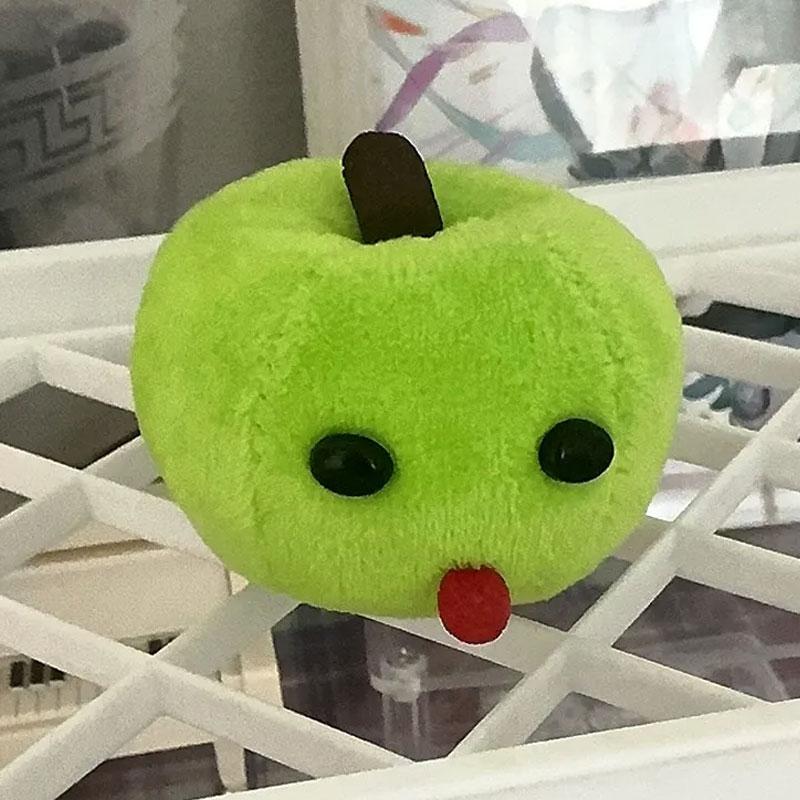 Melancholic Tongue Sticking Out Apple Pendant Keychain Ugly Cute Abstract Plush Toy Key Chains Funny Backpack Pendant Keyring