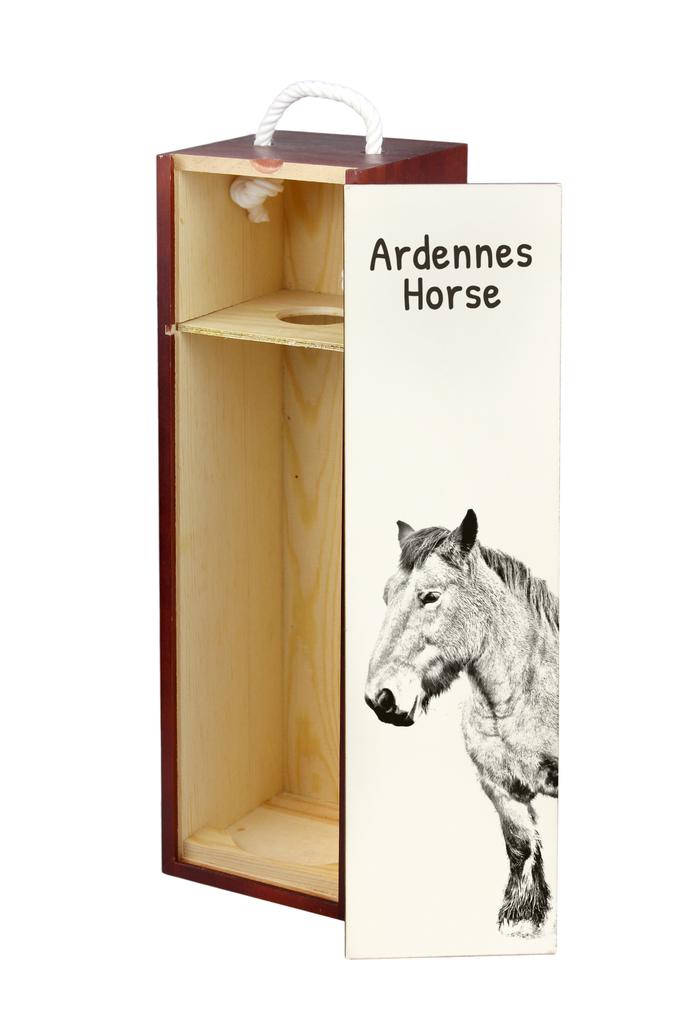 Ardennes Horse - Wine Box with a Horse, Alcohol Box with Graphics, Personalized Gift Box from the Art-Dog Brand