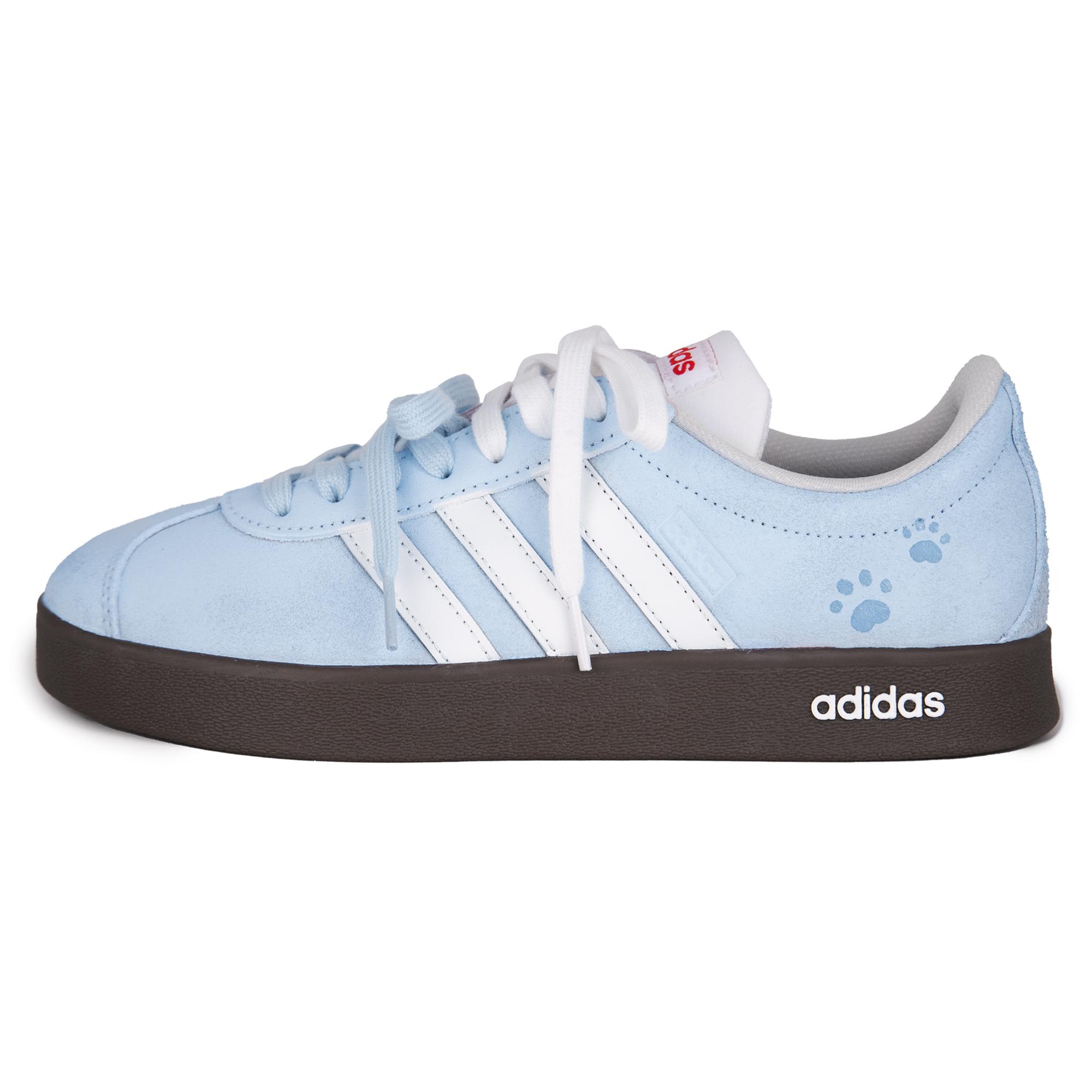 

Adidas VL COURT 2.0 Ice Clear Meow Paw, Cool Ambient Abrasion Resistant Abrasion Resistant Low top Skateboard Shoes JS3003(Team1664-) 38