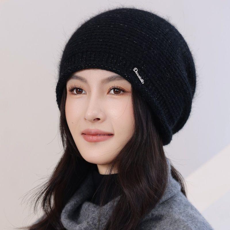Autumn and Winter Wool Hat Women's New Fashion Rabbit Fur Beret Thermal Ear Protector Knitted Hat
