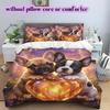 Two animals and lovePattern Bedding Quilt Set Quilt Cover Pillowcase Home Decoration Birthday Gift (1 * duvet cover + 2 * pillowcase, without core)
