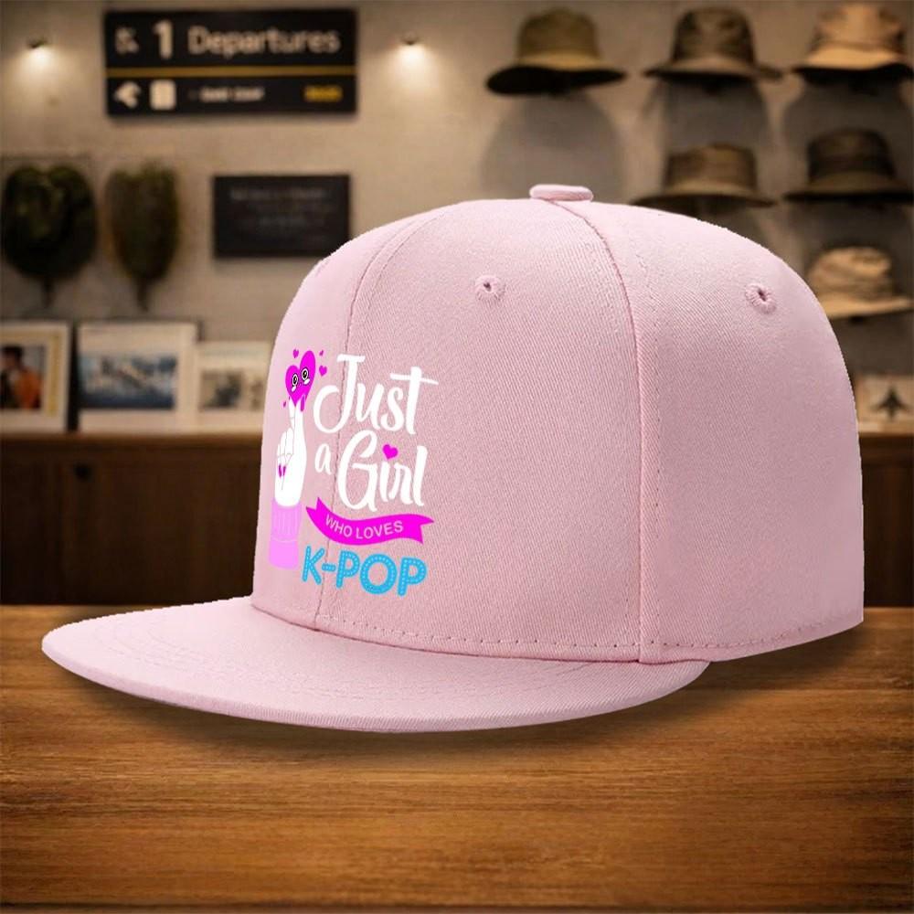 KPop Finger Heart Graphic Baseball Cap Unisex Polyester Adjustable Street Style Hat One Size