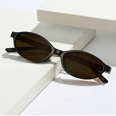 Lunettes de soleil à monture ovale rétro, lunettes de soleil à petite monture tendance et personnalisées, style punk, yeux de chat, protection solaire