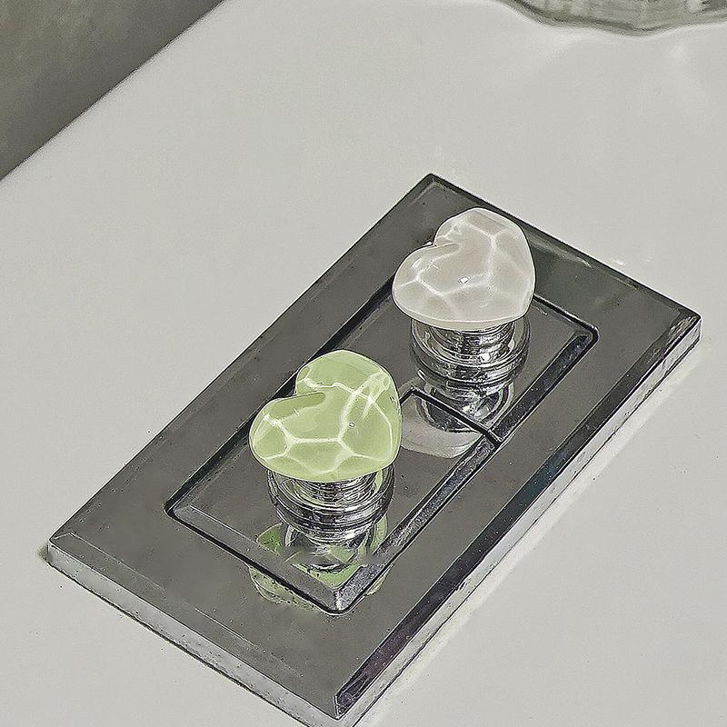 2 Pieces Heart Shaped Toilet Pressers Love Toilet Press Button Tank Press Switch Tank Button Nail Protector Bathroom Decoration