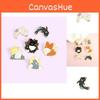 Stylish Animal Couple Badge Adorable Tai Chi Fish Black And White Rabbit Fox Brooch